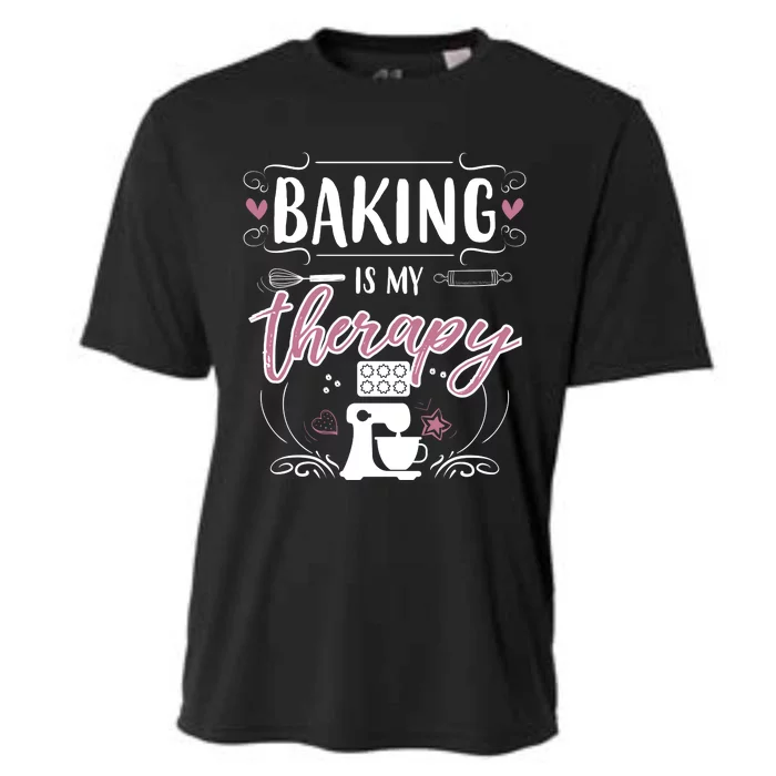 Baking Is My Therapy Meaningful Gift Cooling Performance Crew T-Shirt