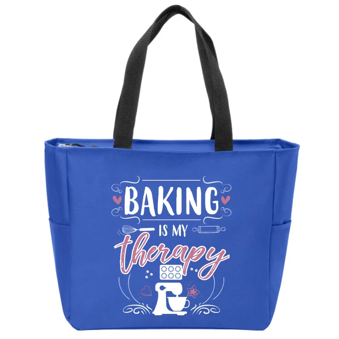 Baking Is My Therapy Meaningful Gift Zip Tote Bag