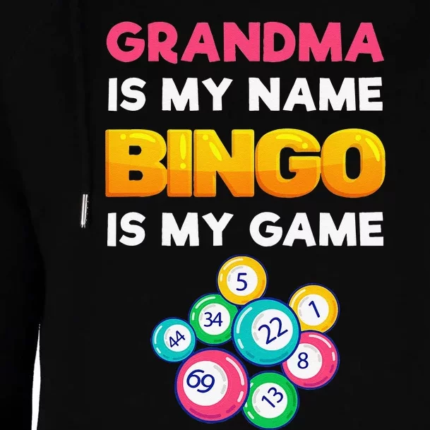 Bingo Is My Funny Bingo Grandma Player Women Mother's Day Womens Funnel Neck Pullover Hood