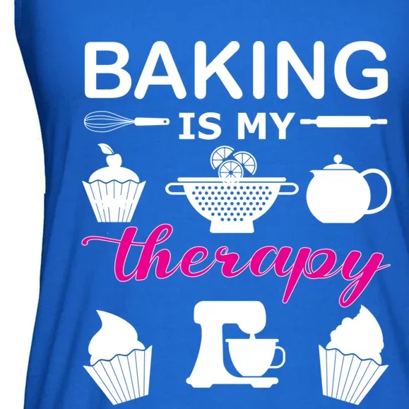 Baking Is My Therapy Gift Ladies Essential Flowy Tank