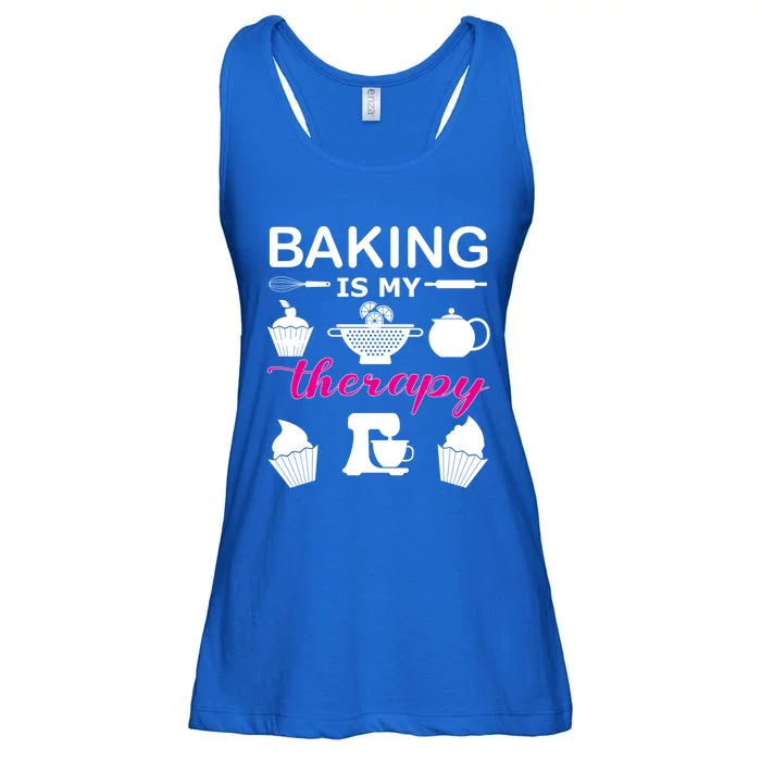 Baking Is My Therapy Gift Ladies Essential Flowy Tank