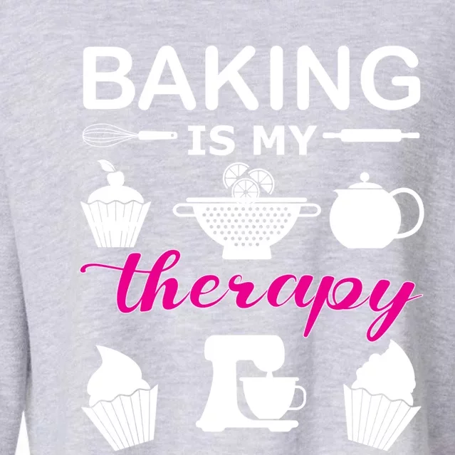 Baking Is My Therapy Gift Cropped Pullover Crew