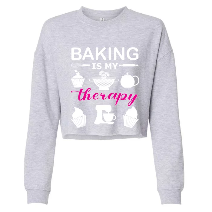 Baking Is My Therapy Gift Cropped Pullover Crew