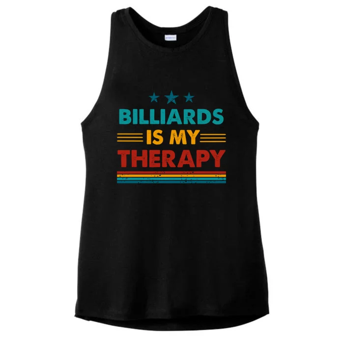 Billiards Is My Therapy Funny Billiards Gift Ladies Tri-Blend Wicking Tank