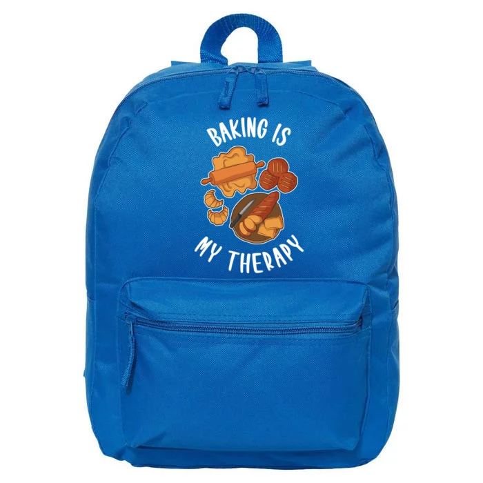 Baking Is My Therapy Funny Gift 16 in Basic Backpack