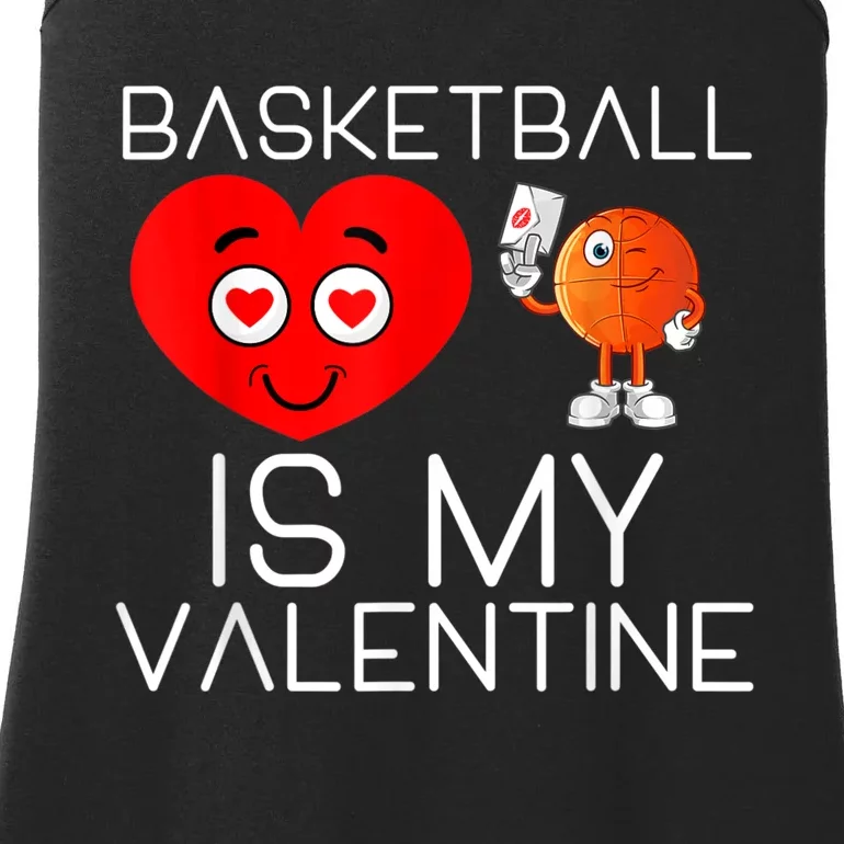 Basketball Is My Valentine Cute Basketball Valentines Day Ladies Essential Tank