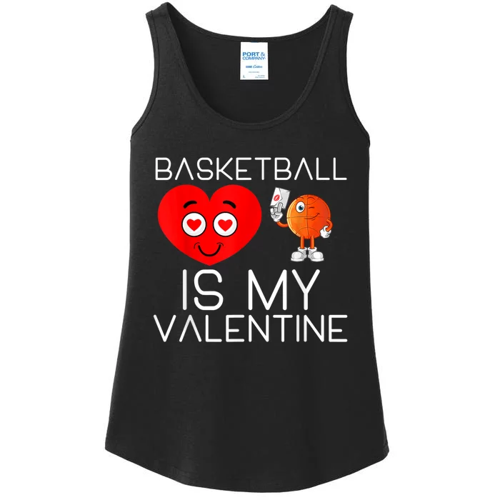 Basketball Is My Valentine Cute Basketball Valentines Day Ladies Essential Tank