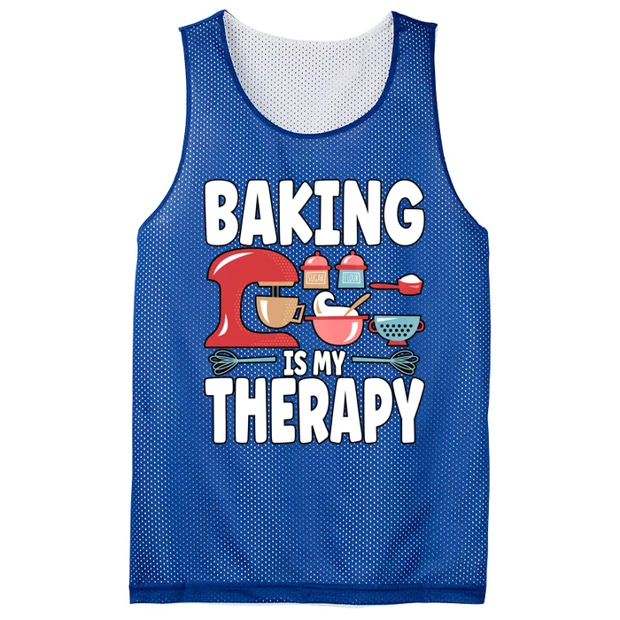 Baking Is My Therapy Gift Mesh Reversible Basketball Jersey Tank