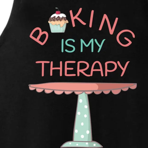 Baking Is My Therapy Gift Ladies Tri-Blend Wicking Tank