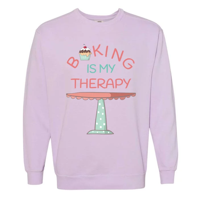 Baking Is My Therapy Gift Garment-Dyed Sweatshirt