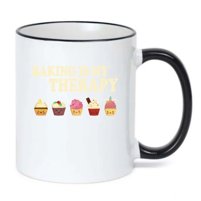 Baking Is My Therapy Great Gift Baker Baking Gift Funny Gift Black Color Changing Mug