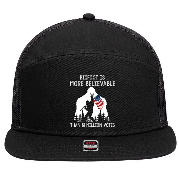 Bigfoot Is More Believable Than 81 Million Votes Vintage 7 Panel Mesh Trucker Snapback Hat