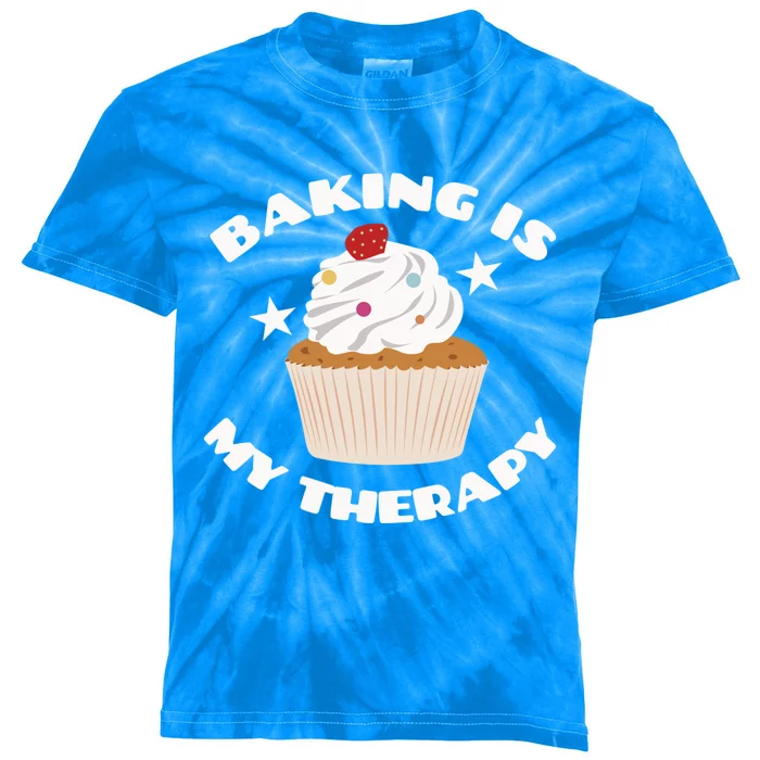 Baking Is My Therapy Gift Baker Baking Gift Great Gift Kids Tie-Dye T-Shirt