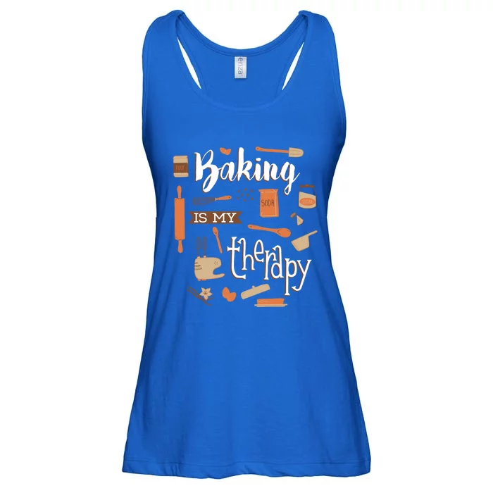 Baking Is My Therapy Gift Ladies Essential Flowy Tank