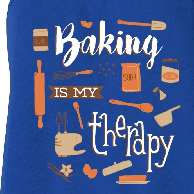 Baking Is My Therapy Gift Women's Racerback Tank