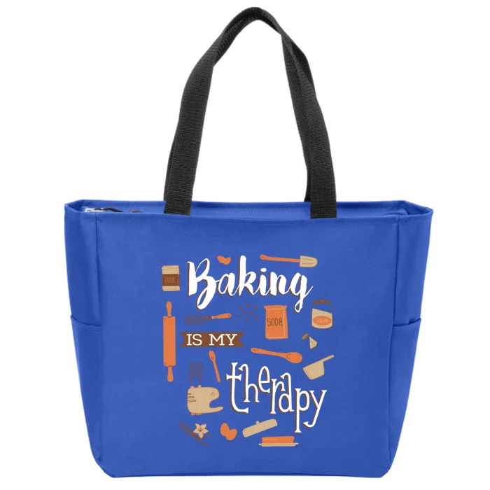 Baking Is My Therapy Gift Zip Tote Bag