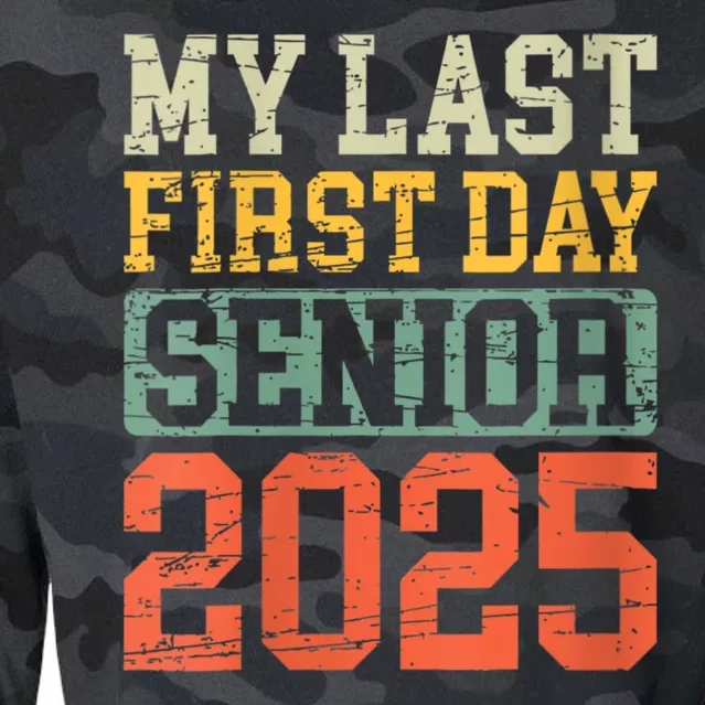 Bruh ItS My Last First Day Senior 2025 Back To School Funny Cropped Pullover Crew