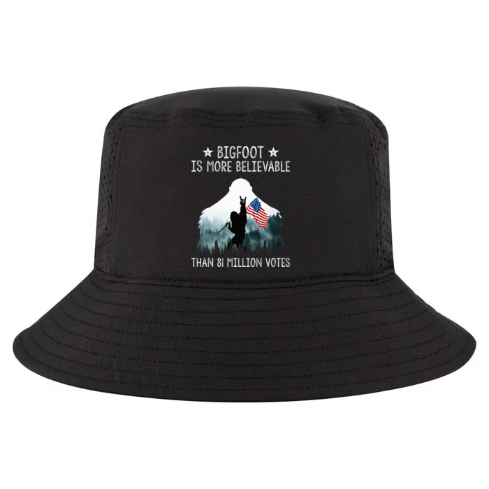 Bigfoot Is More Believable Than 81 Million Votes Usa Flag Cool Comfort Performance Bucket Hat