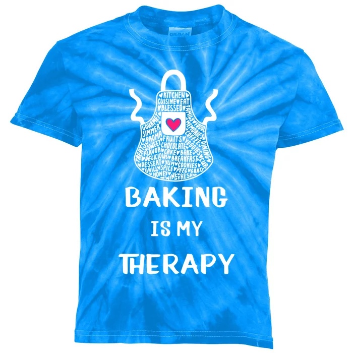 Baking Is My Therapy Cool Gift Kids Tie-Dye T-Shirt