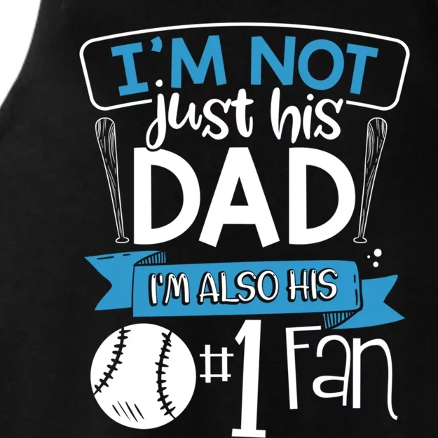 Baseball Im Not Just His Dad Im Also His Fan Gift Ladies Tri-Blend Wicking Tank