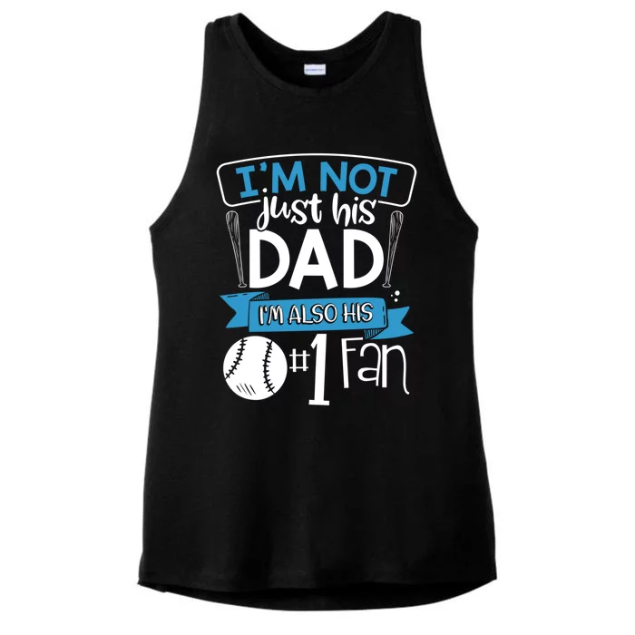 Baseball Im Not Just His Dad Im Also His Fan Gift Ladies Tri-Blend Wicking Tank