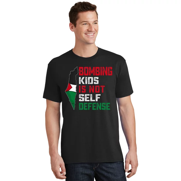 Bombing Is Not Self Defense Palestine Flag T-Shirt