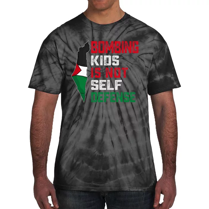 Bombing Is Not Self Defense Palestine Flag Tie-Dye T-Shirt