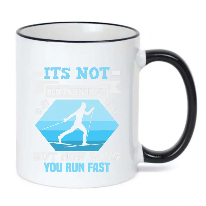 Biathlon It's Not How Fast You Run Cross Country Skier Black Color Changing Mug