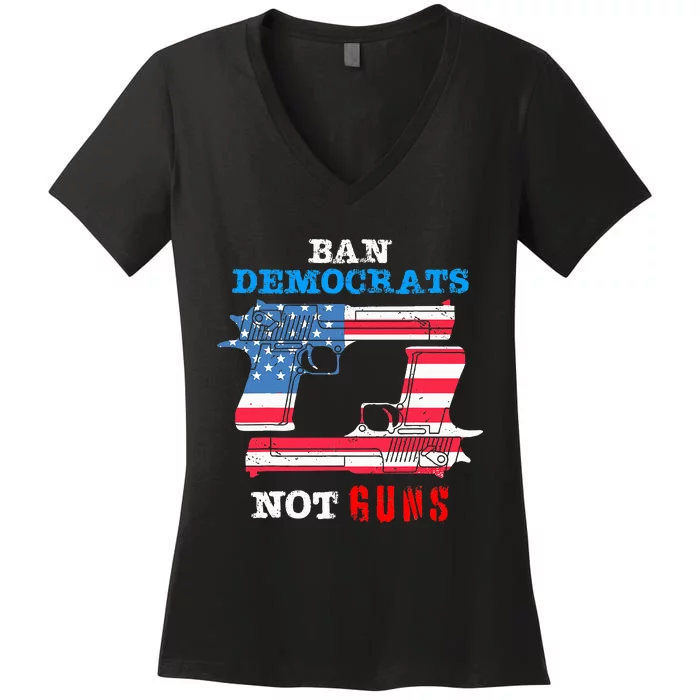 Ban Idiots Not Guns 2nd Amendment Constitution Rights Women's V-Neck T-Shirt