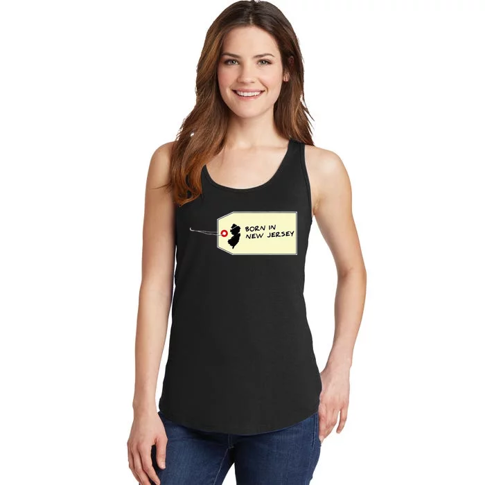 Born In New Jersey Nj Tag Garden State Graphic Ladies Essential Tank