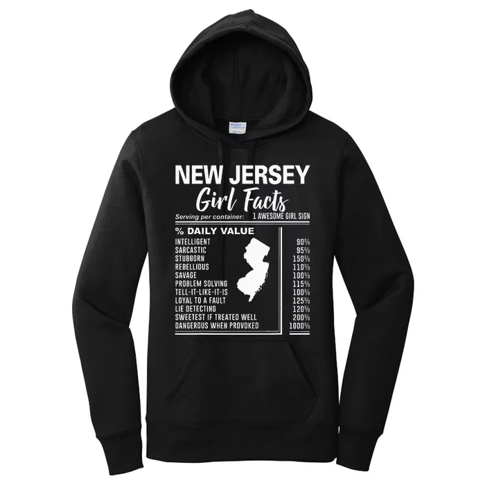 Born In New Jersey New Jersey Girl Facts Women's Pullover Hoodie