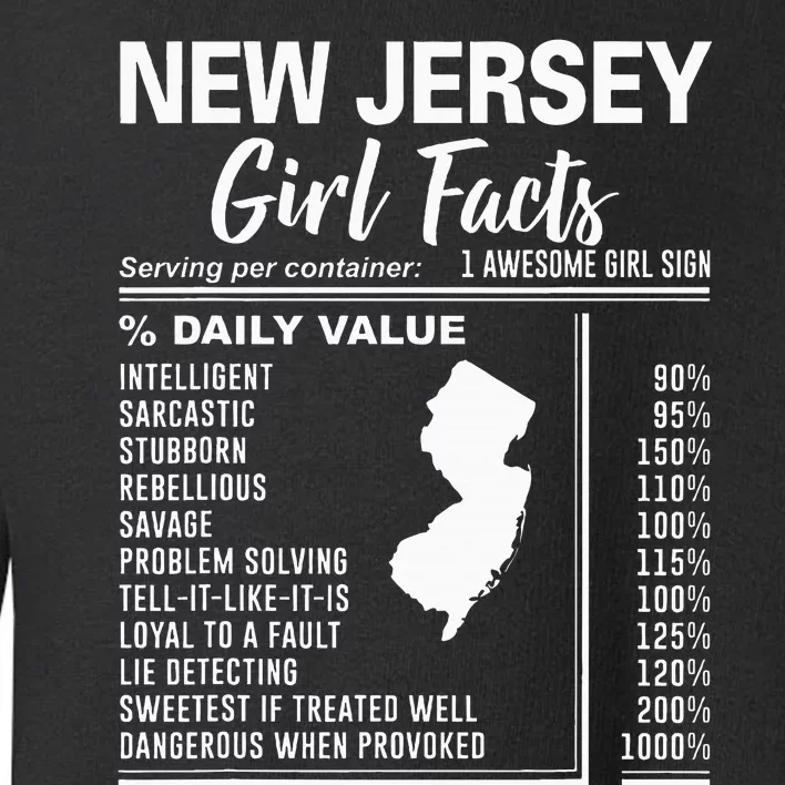 Born In New Jersey New Jersey Girl Facts Toddler Sweatshirt