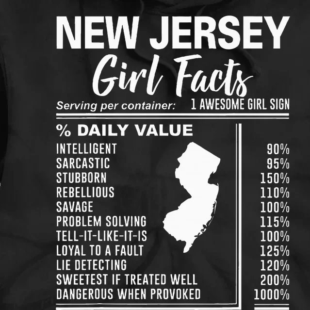 Born In New Jersey New Jersey Girl Facts Tie Dye Hoodie