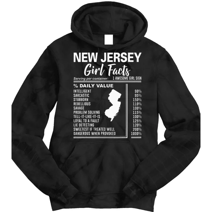 Born In New Jersey New Jersey Girl Facts Tie Dye Hoodie