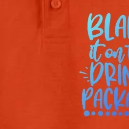 Blame It On The Package Cruise Alcohol Wine Lover Gift Dry Zone Grid Performance Polo