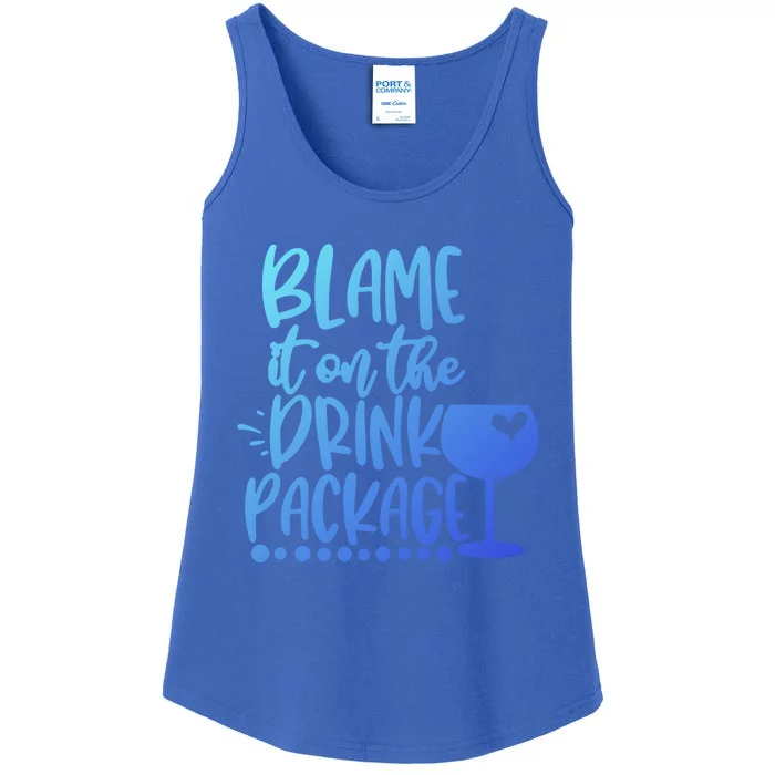 Blame It On The Package Cruise Alcohol Wine Lover Gift Ladies Essential Tank