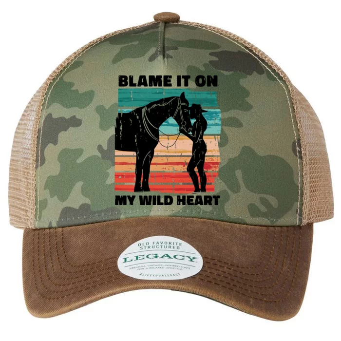 Blame It On My Wild Heart Horse Retro Legacy Tie Dye Trucker Hat