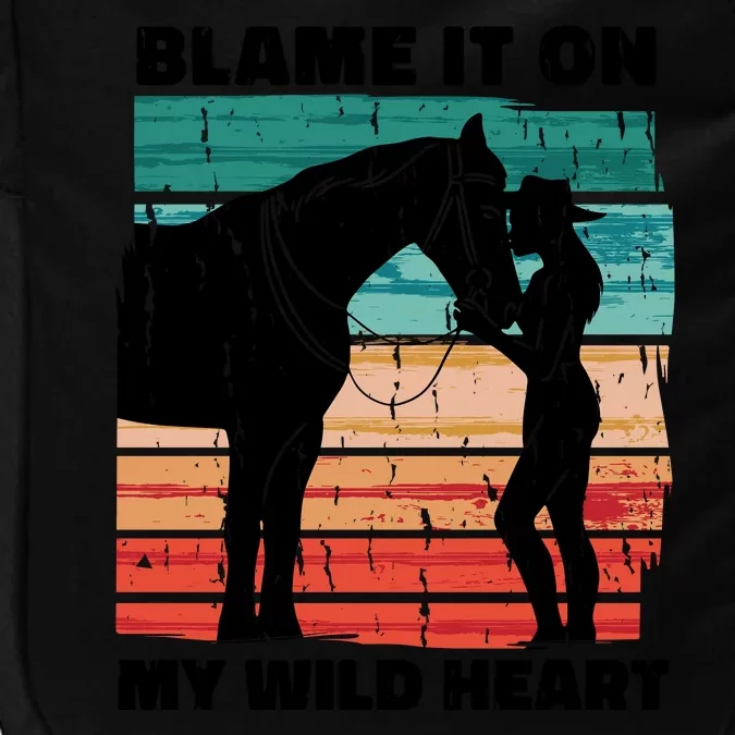 Blame It On My Wild Heart Horse Retro Impact Tech Backpack