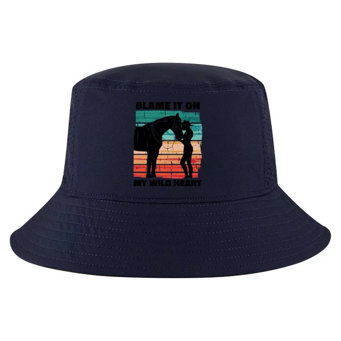 Blame It On My Wild Heart Horse Retro Cool Comfort Performance Bucket Hat