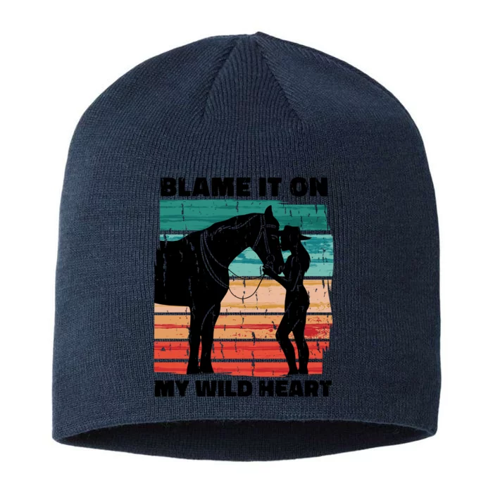 Blame It On My Wild Heart Horse Retro 8 1/2in Sustainable Knit Beanie