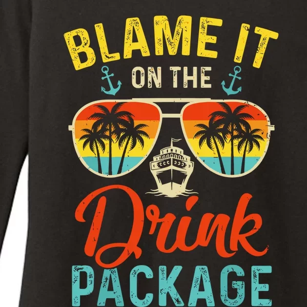 Blame It On The Drink Package Cruise Cruising Matching Womens CVC Long Sleeve Shirt