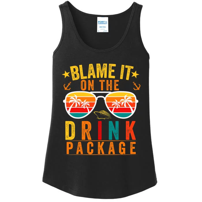 Blame it on The Cruise Package Cruise Cruising Matching Ladies Essential Tank