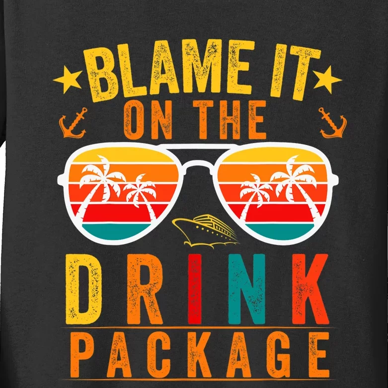 Blame it on The Cruise Package Cruise Cruising Matching Kids Long Sleeve Shirt