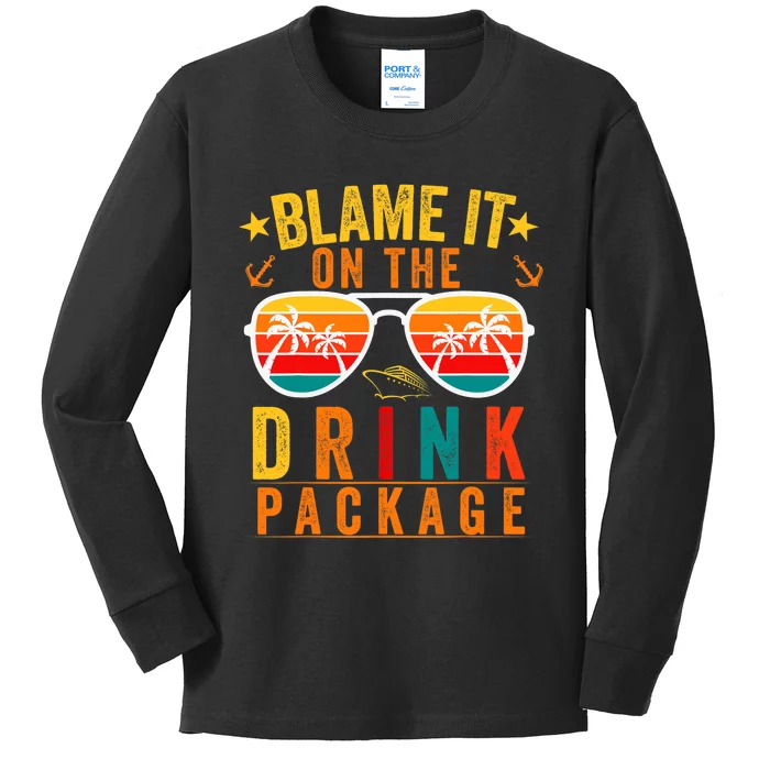 Blame it on The Cruise Package Cruise Cruising Matching Kids Long Sleeve Shirt