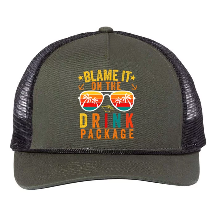 Blame it on The Cruise Package Cruise Cruising Matching Retro Rope Trucker Hat Cap