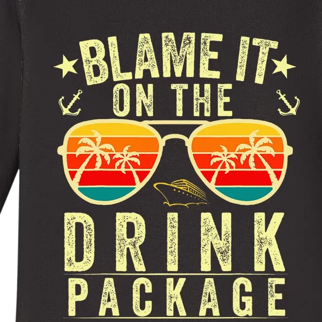 Blame it on The Cruise Package Cruise Cruising Matching Baby Long Sleeve Bodysuit