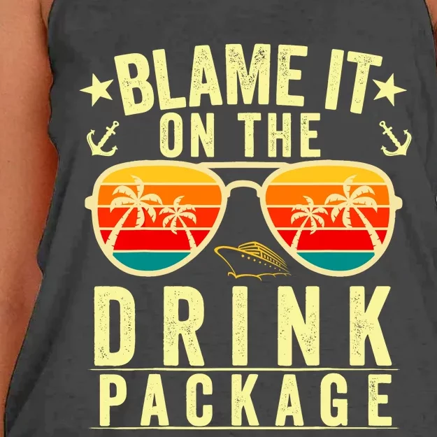 Blame It On The Cruise Package Cruise Cruising Matching Women's Knotted Racerback Tank