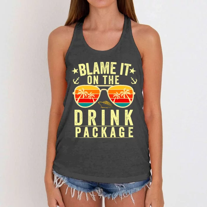 Blame It On The Cruise Package Cruise Cruising Matching Women's Knotted Racerback Tank