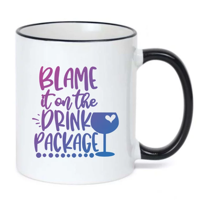 Blame It On The Package Cruise Alcohol Wine Lover Gift Black Color Changing Mug