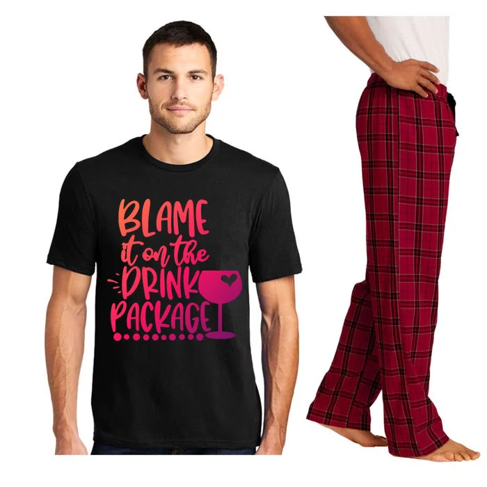 Blame It On The Package Cruise Alcohol Wine Lover Gift Pajama Set